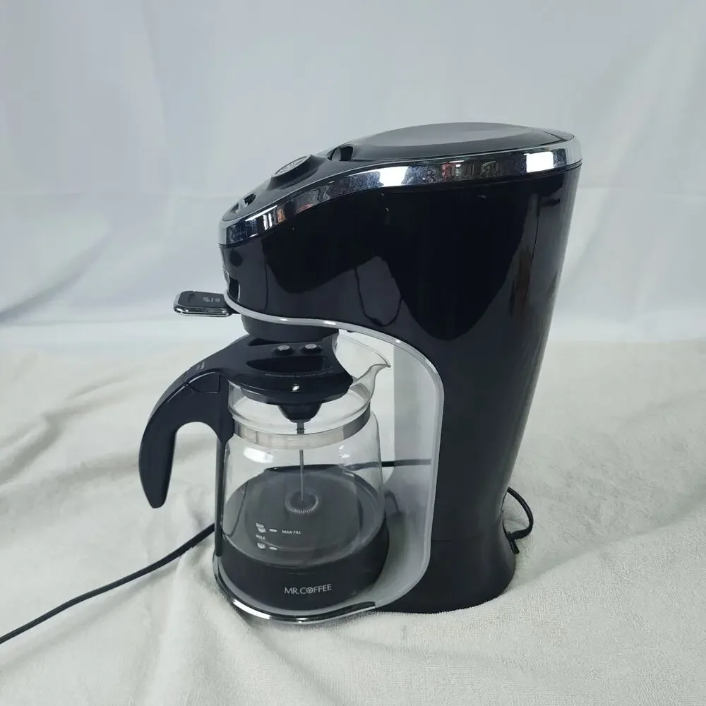 Mr. Coffee Café Latte Maker with Automatic Milk Frother Black & Silver